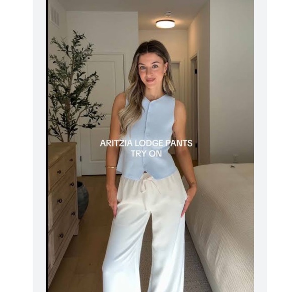 Aritzia Wilfred The Lodge Pant Crepette Light Birch - Picture 2 of 11